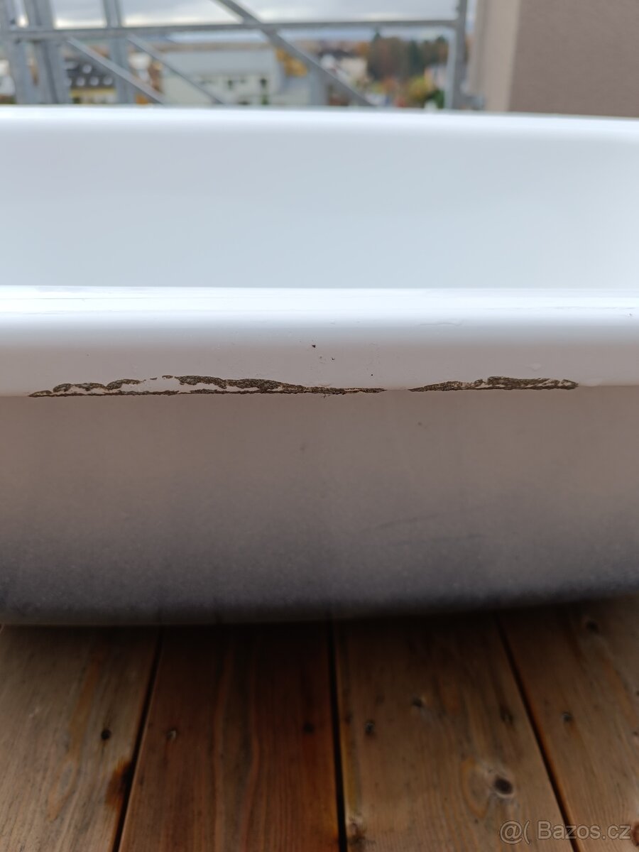 Zánovní plechová smaltovaná vana 120x70 Jika - 5