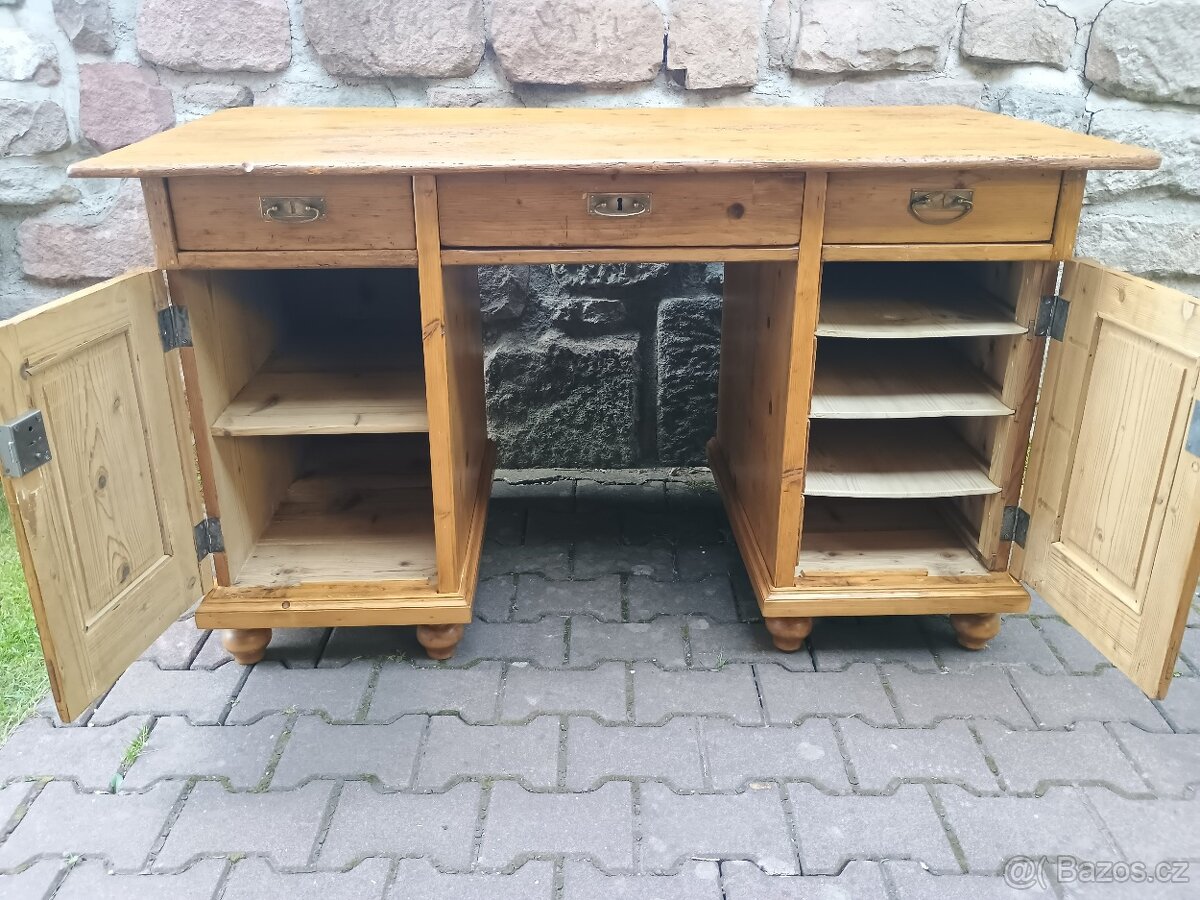starý psací stůl smrk - 5