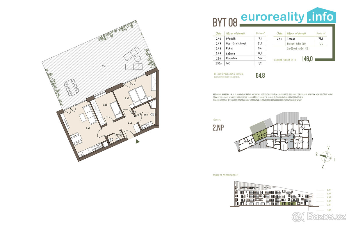 Prodej, apartmán 3+KK, 64,8 m2, terasa, Železná Ruda - 5