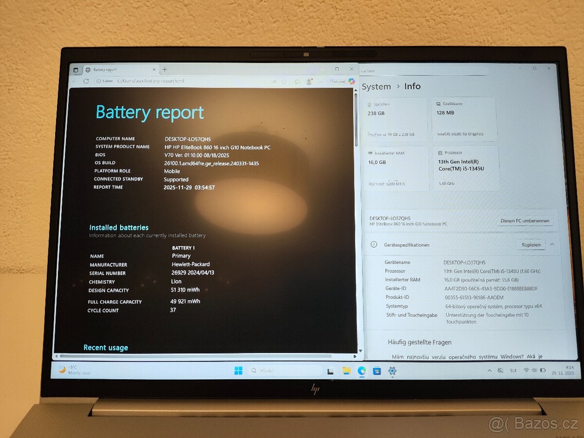 HP EliteBook 860 G10 | i5-1345U |16→32 GB RAM | 256→1 TB SSD - 5