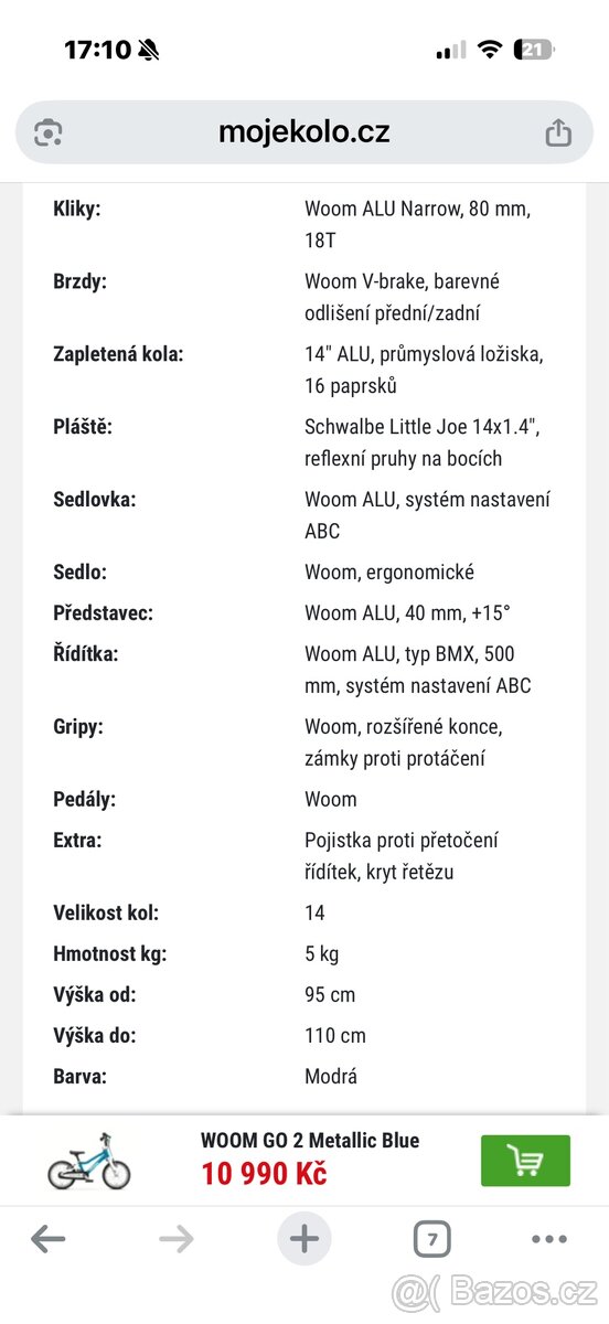 Dětské kolo WOOM 2 - 5