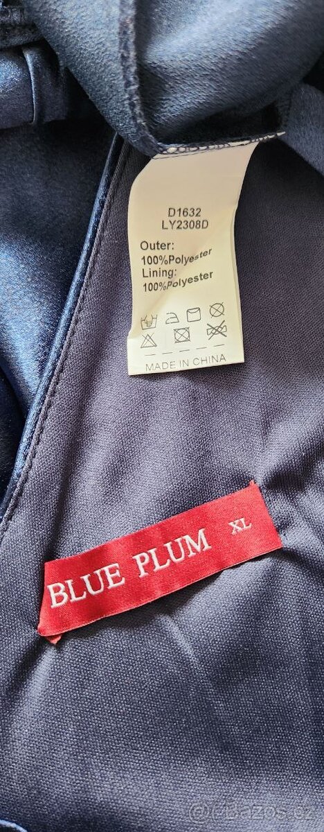 Elegantní společenské šaty– XL – námořnická modrá, nové - 5