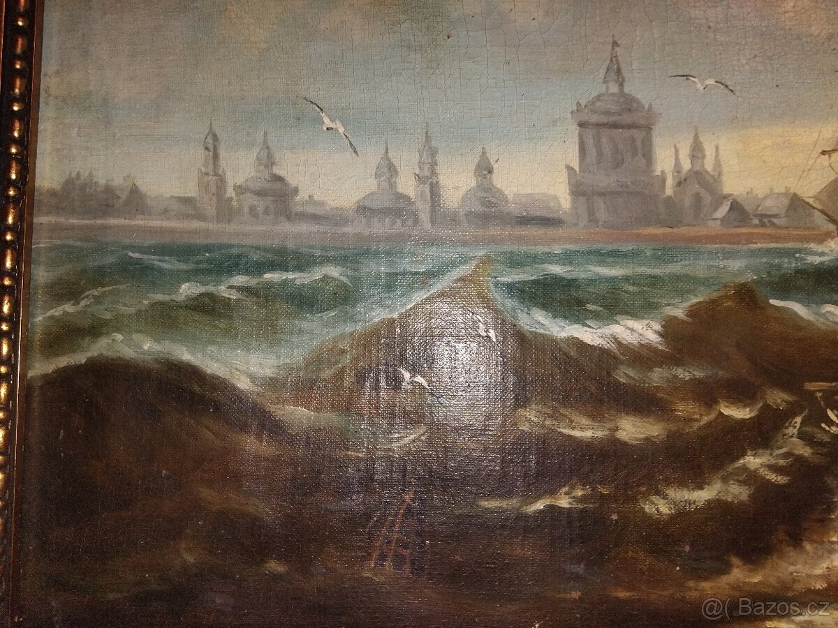 Obraz moře na plátně cca 78cm x 61cm. - 5