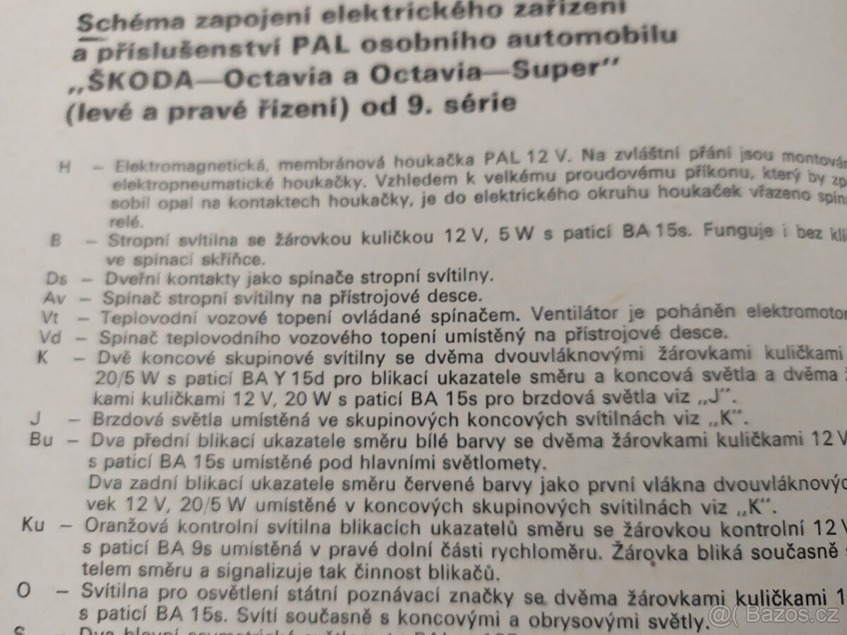 SCHEMATA ELEKTRICKÉHO. ZAP. OS. AUT. I., 1968 - 5