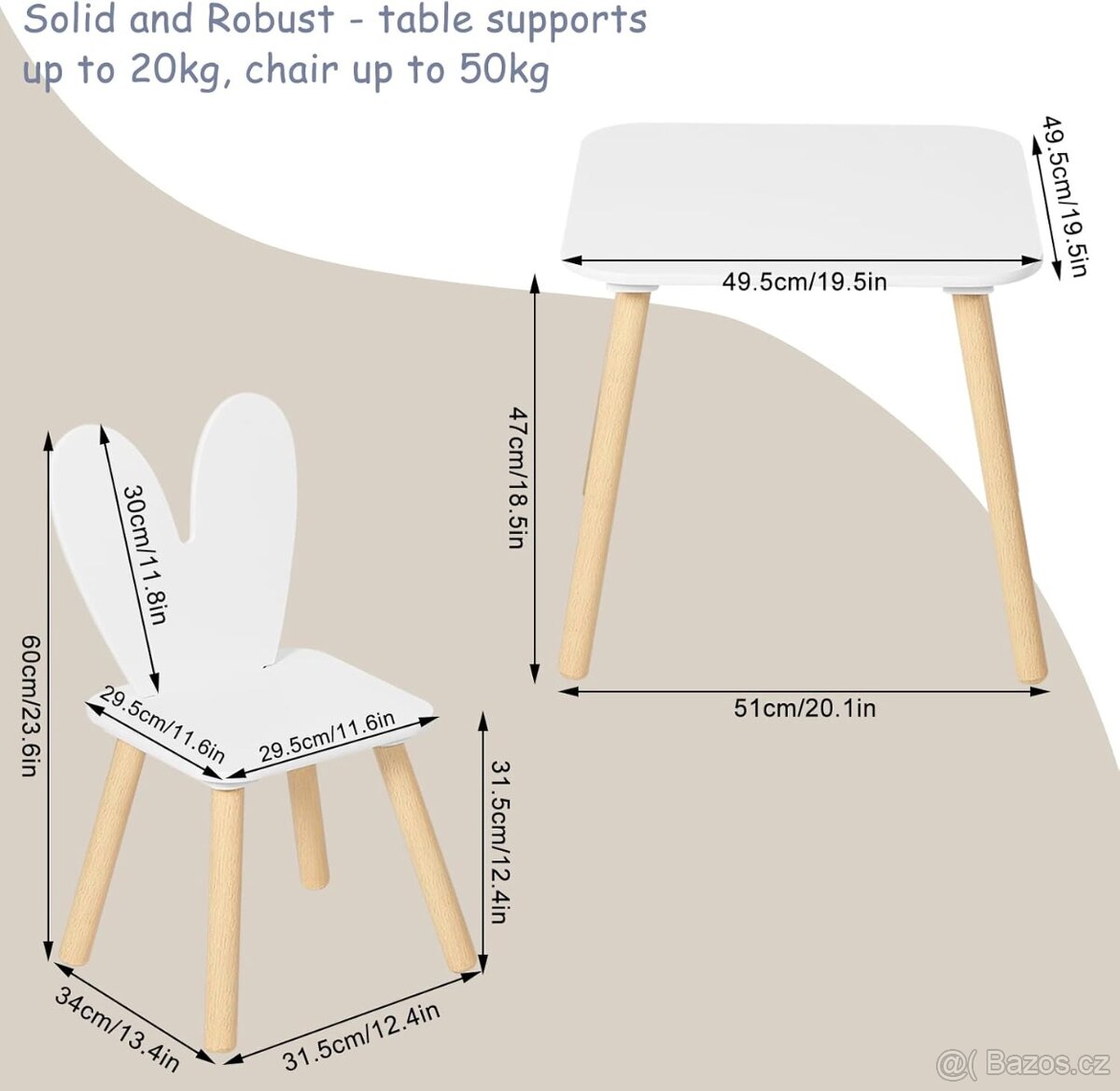 Nový dětský set, stoleček a 2 židle - 5