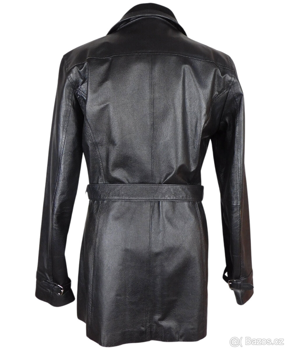 Kožený měkký dámský černý kabátek EVOCO vel. L - 5