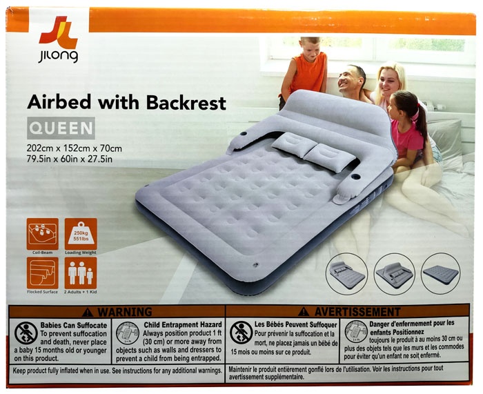 Nafukovací postel max. 250kg s opěrkou na záda + 2 polštáře - 5