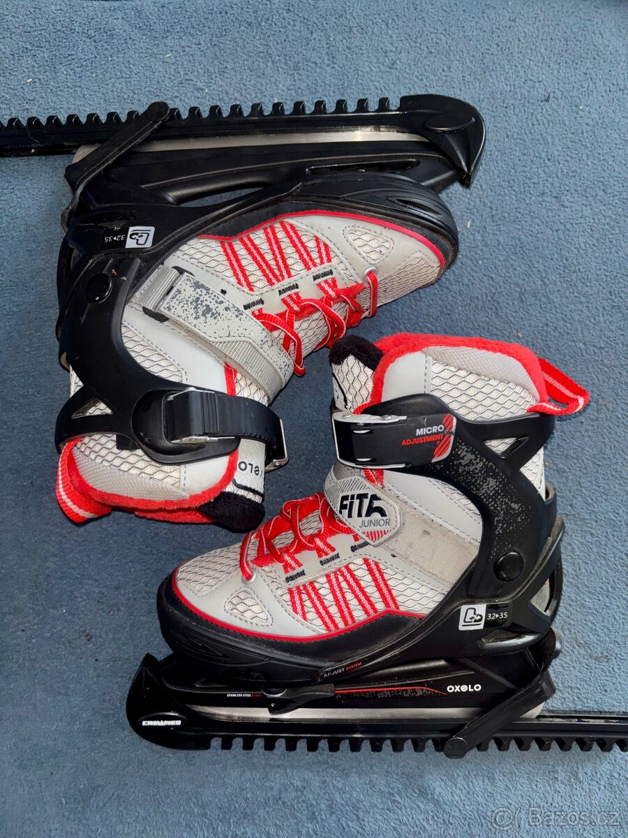 CHLAPECKÉ LEDNÍ BRUSLE FIT 500 ŠEDO-ČERVENÉ - 5