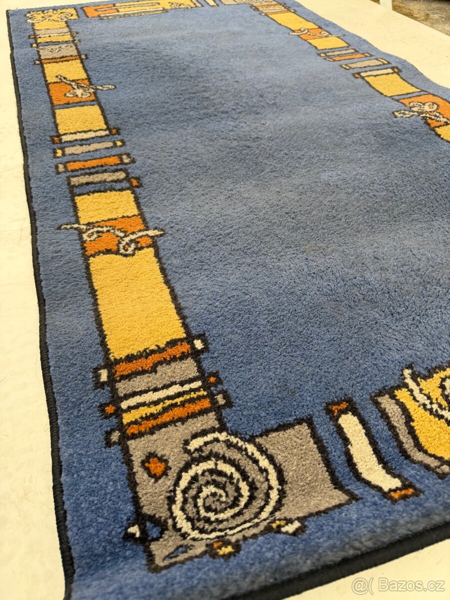 Modrý koberec s barevným motivem 800 x 1500 mm - 5