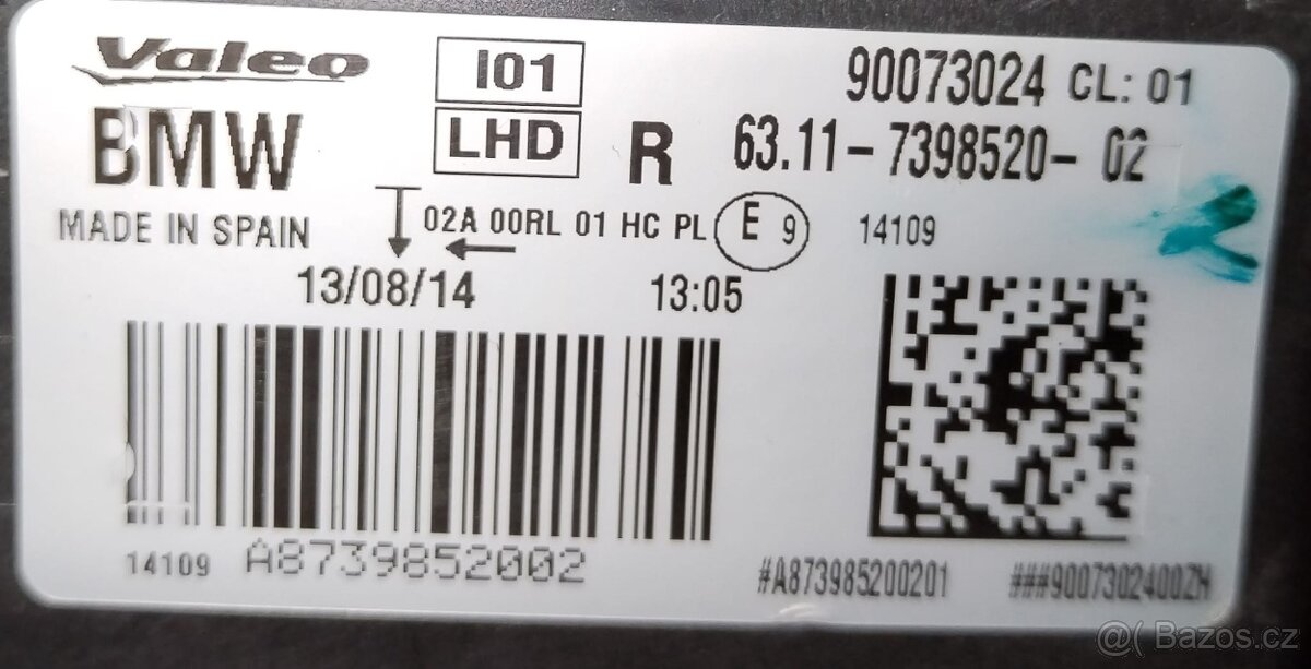 LAMPA LEVÁ PŘEDNÍ ADAPTIVE LED BMW I3 - 5