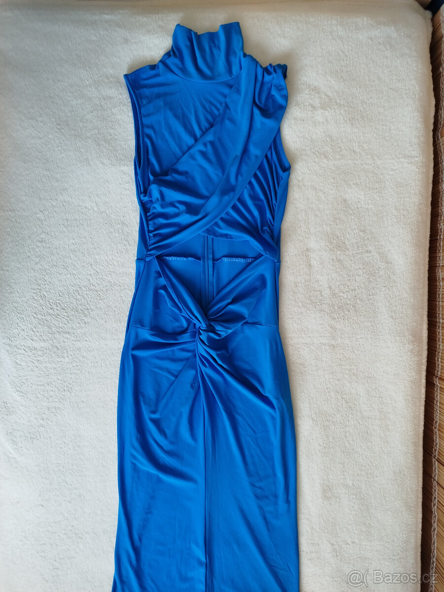 modré šaty s otvorem v pase, zn.Trendyol - 5