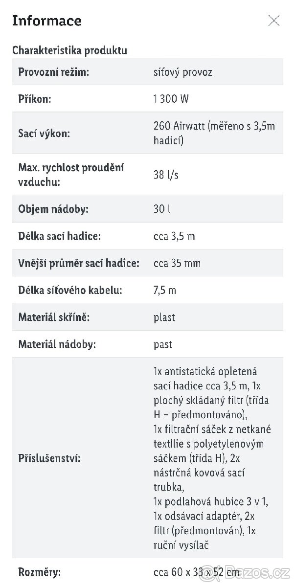 Průmyslový vysavač PARKSIDE Performance s třídou filtrace H - 5