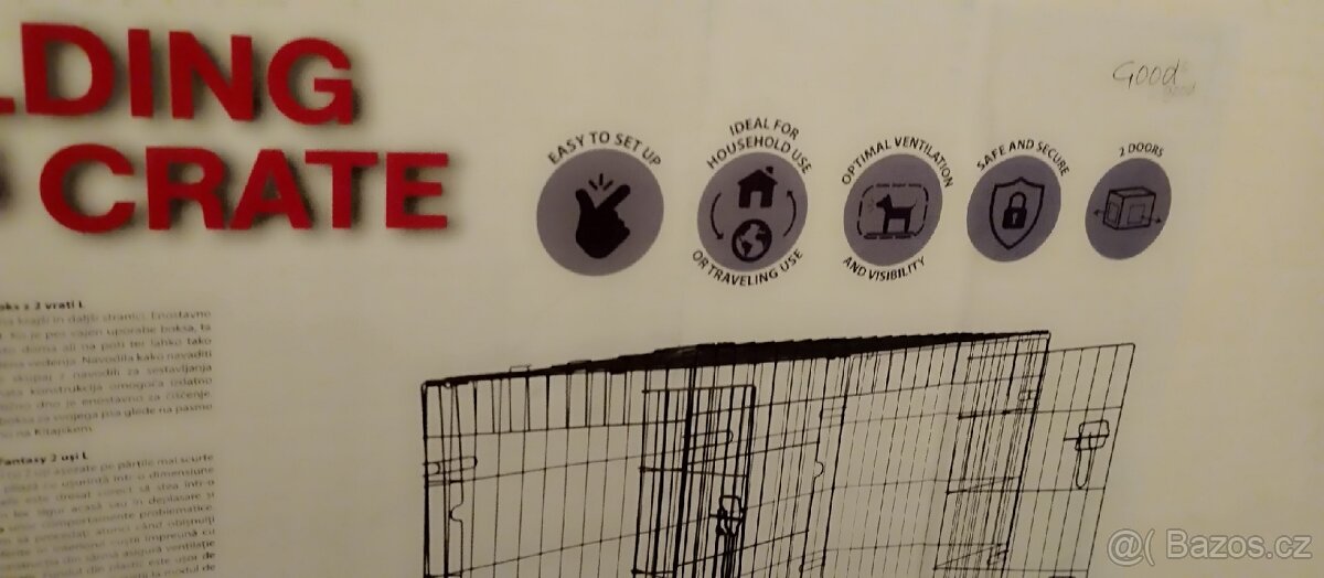 Klec Dog Fantasy skládací L černá 2 dveře 91x56x63cm - 5