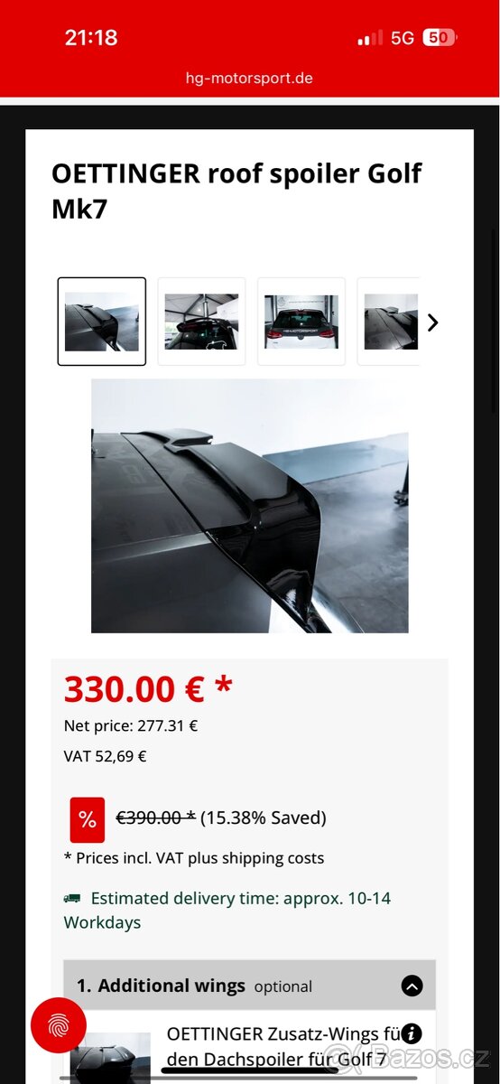 Střešní spoiler Oettinger VW golf 7 - 5