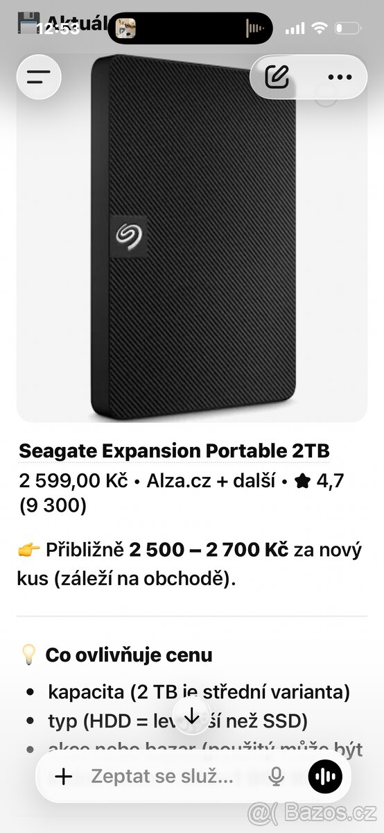 Kompaktní externí HDD 2TB - 5