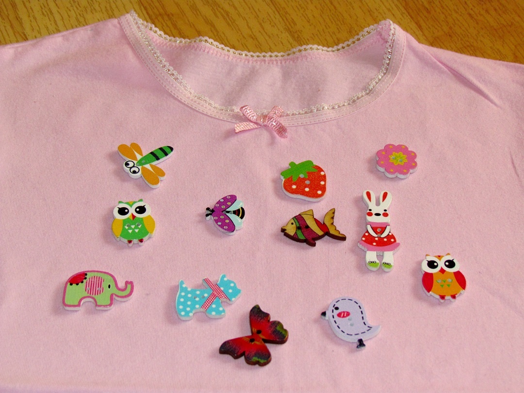 Dřevěné malované knoflíky různé druhy - nové - 5