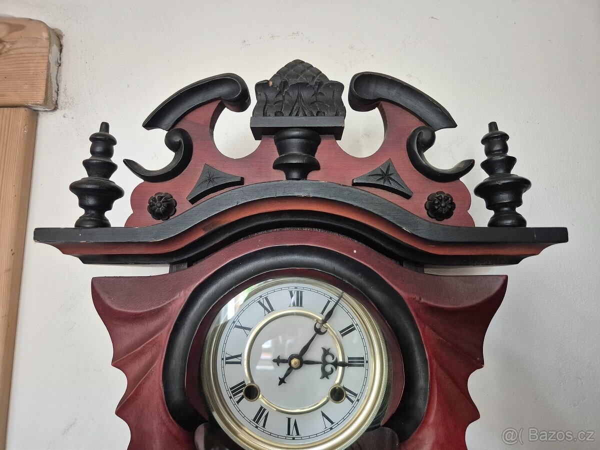 Zajimavé zdobené skříňové hodiny -funkční - 5