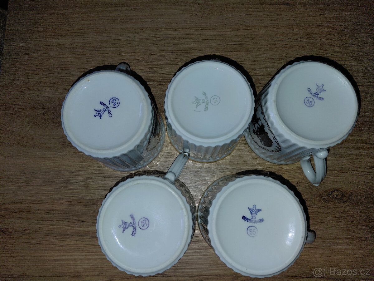 Retro hrnky Rokoko 5ks - 5