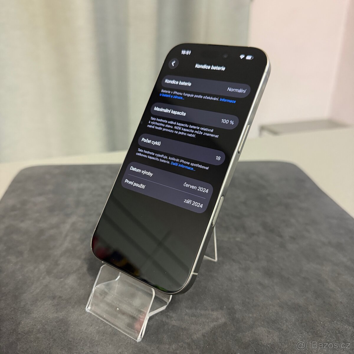 iPhone 16 Pro 256GB natural, 100% baterie, rok záruka - 5