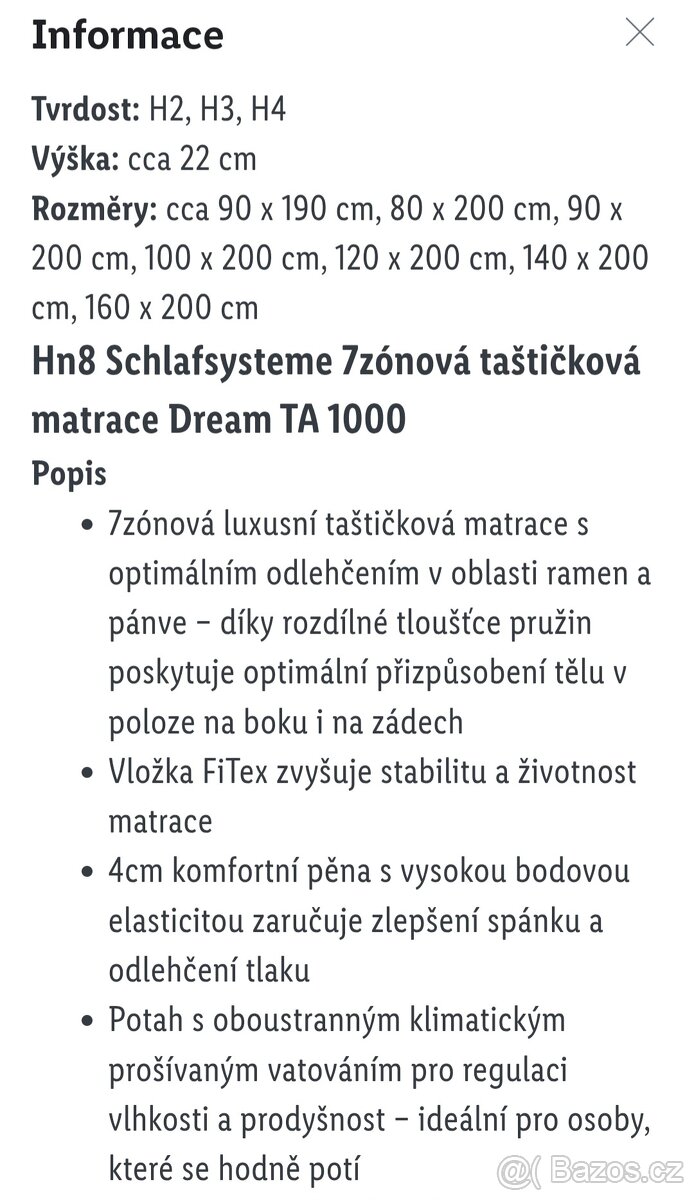 7 zónové taštičkové matrace - 5