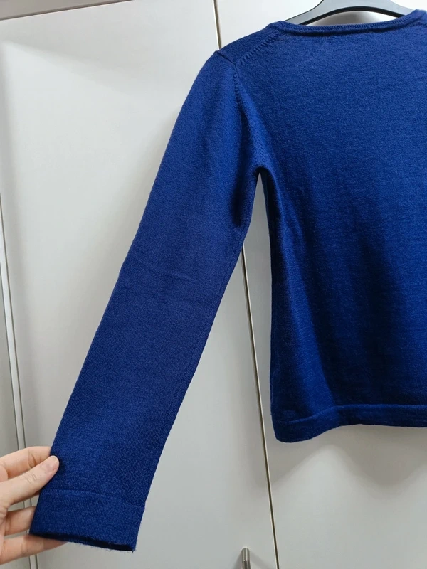 Dámský modrofialový merino svetr, vel. M - 5