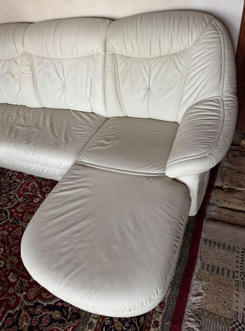 Světlá kožená sedačka do Účka, 4979 - 5