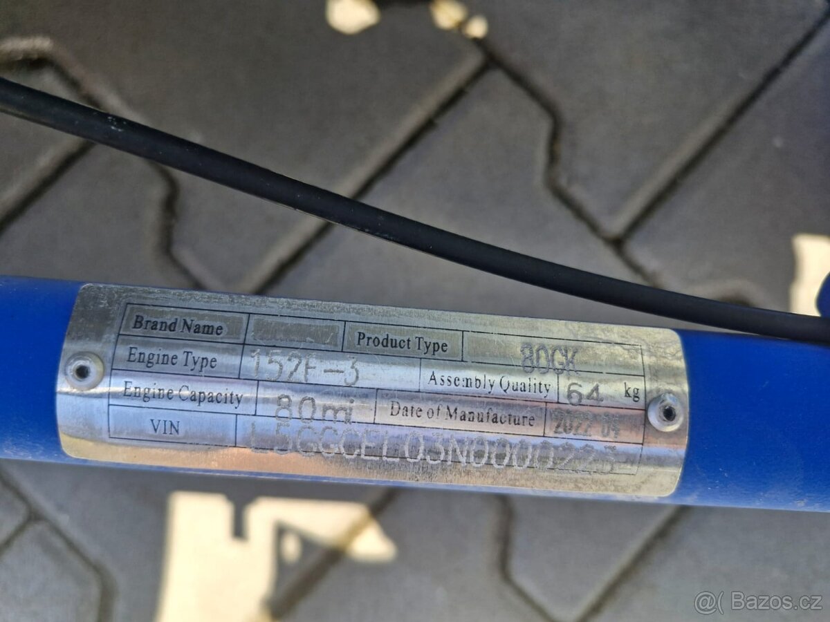 Dětská benzínová buggy 80cc modrá s helmou