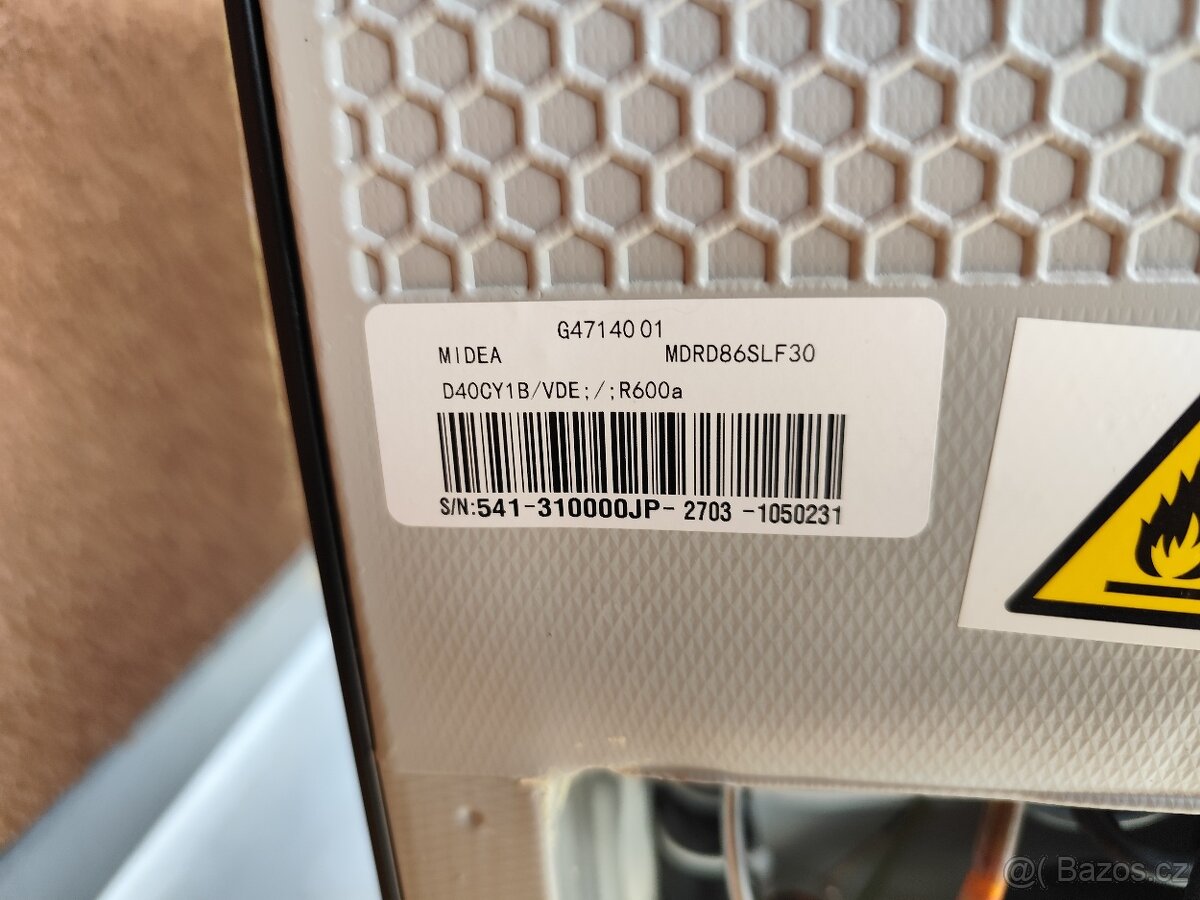 Prodám ledničku Midea MDRD86SLE30, 47 l, N-T, 41 dB, E, Čern - 5