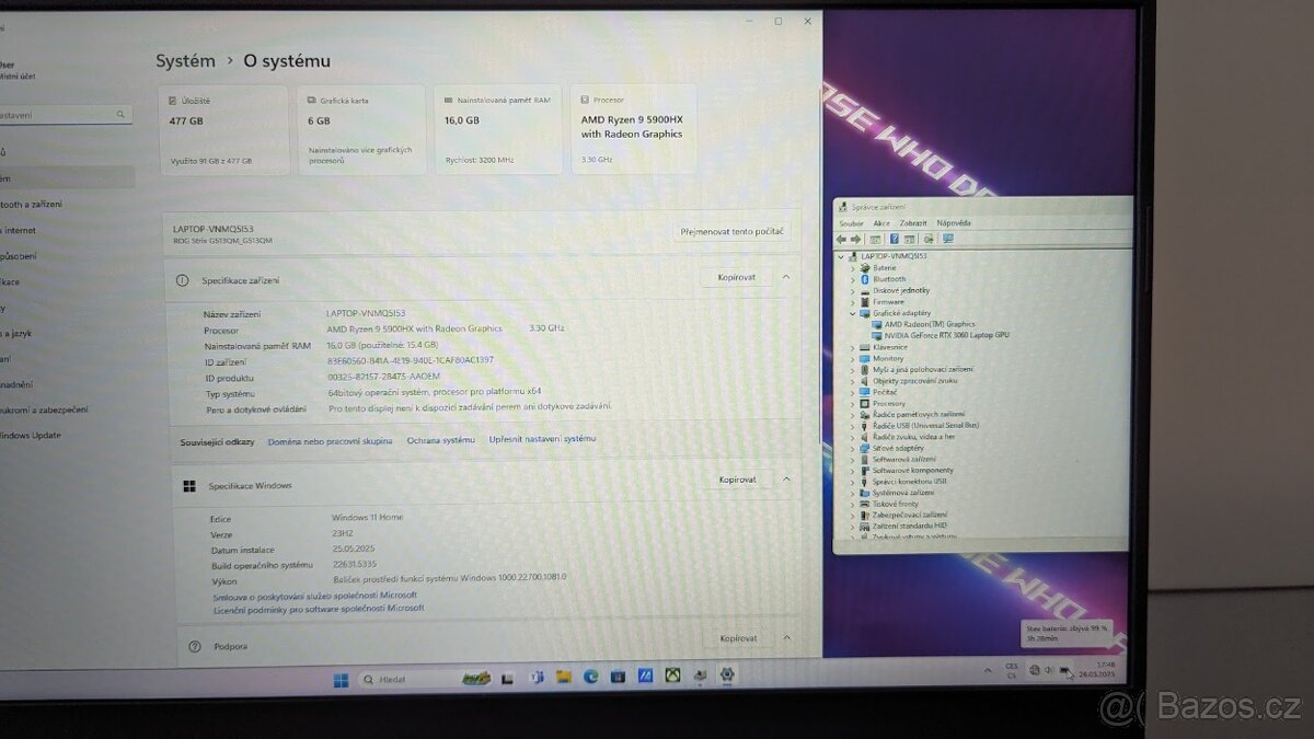 TOP Asus ROG STRIX, RYZEN 9, RTX3060, 16GB / 512GB SSD - 5