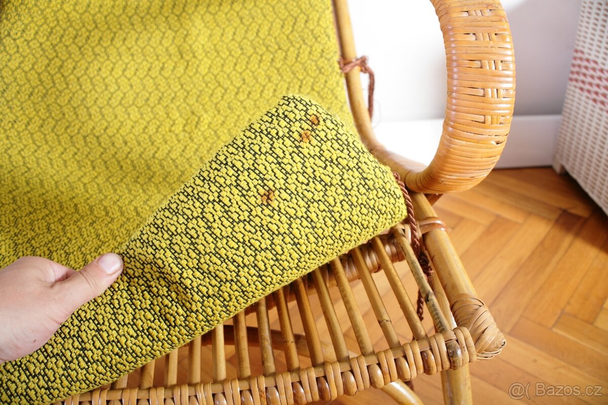 Retro Ratanové Křeslo ÚLUV - 5