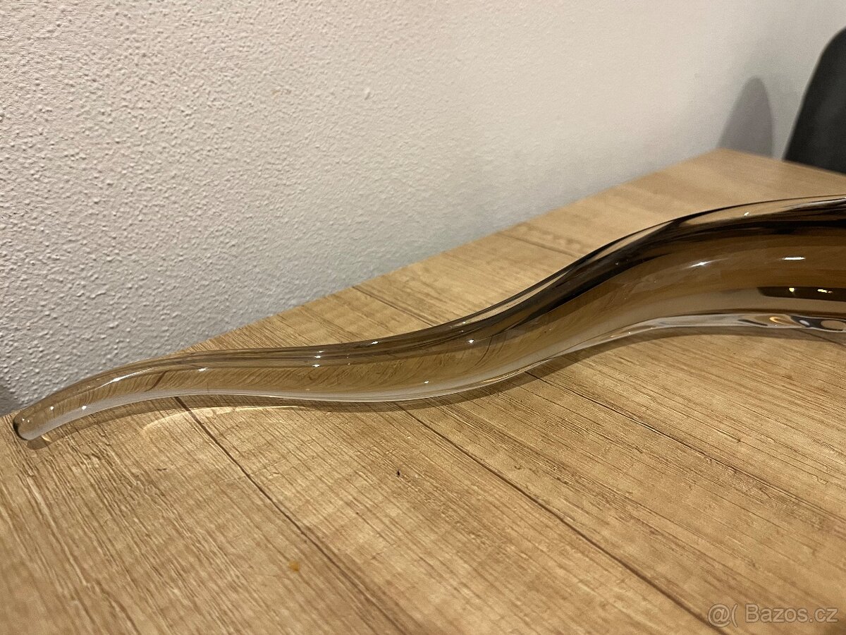 Skleněná ryba - úhoř, hutní sklo - 5