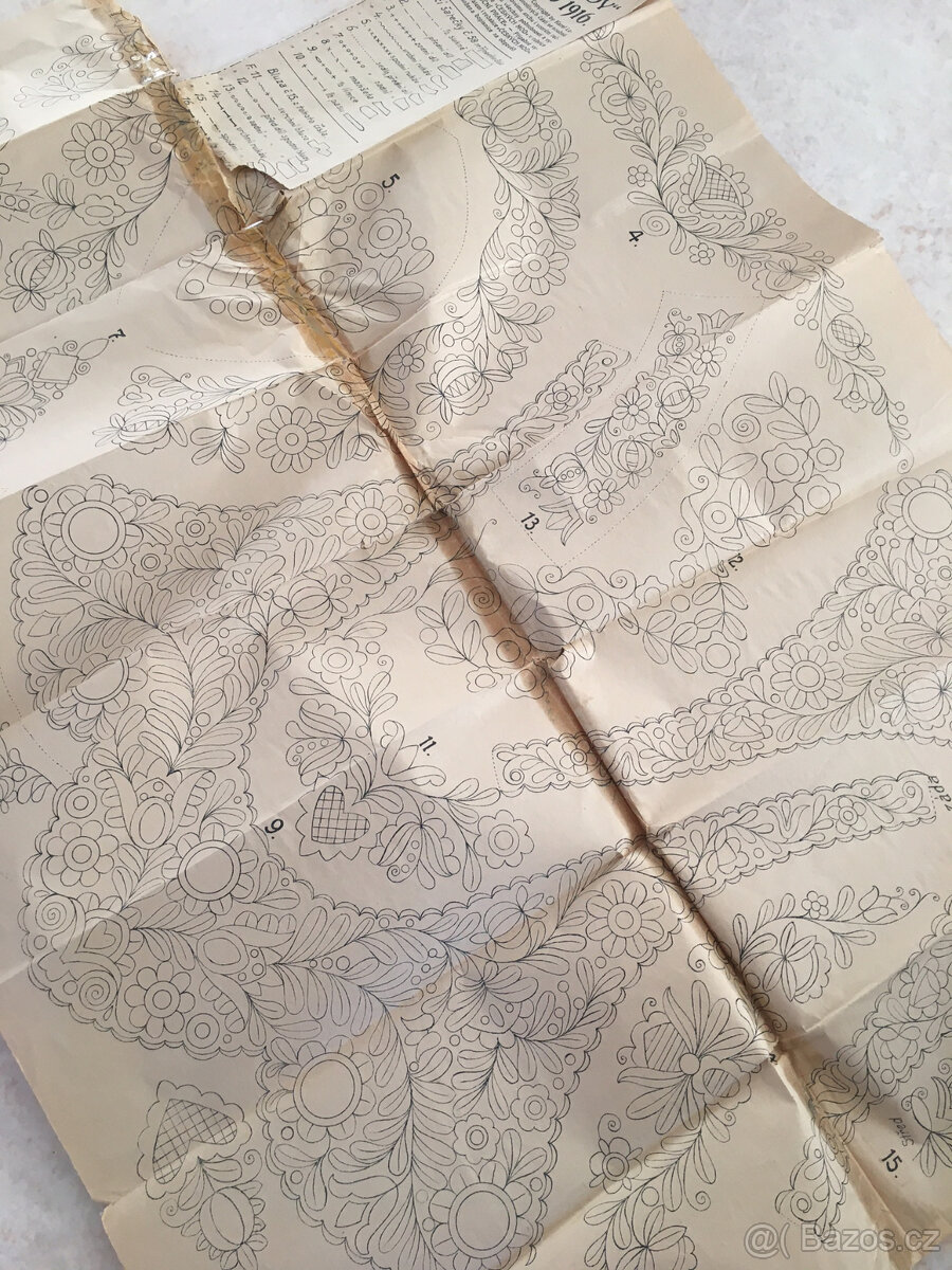 Starožitné papírové střihy a výšivky z roku 1916 až 1917 - 5
