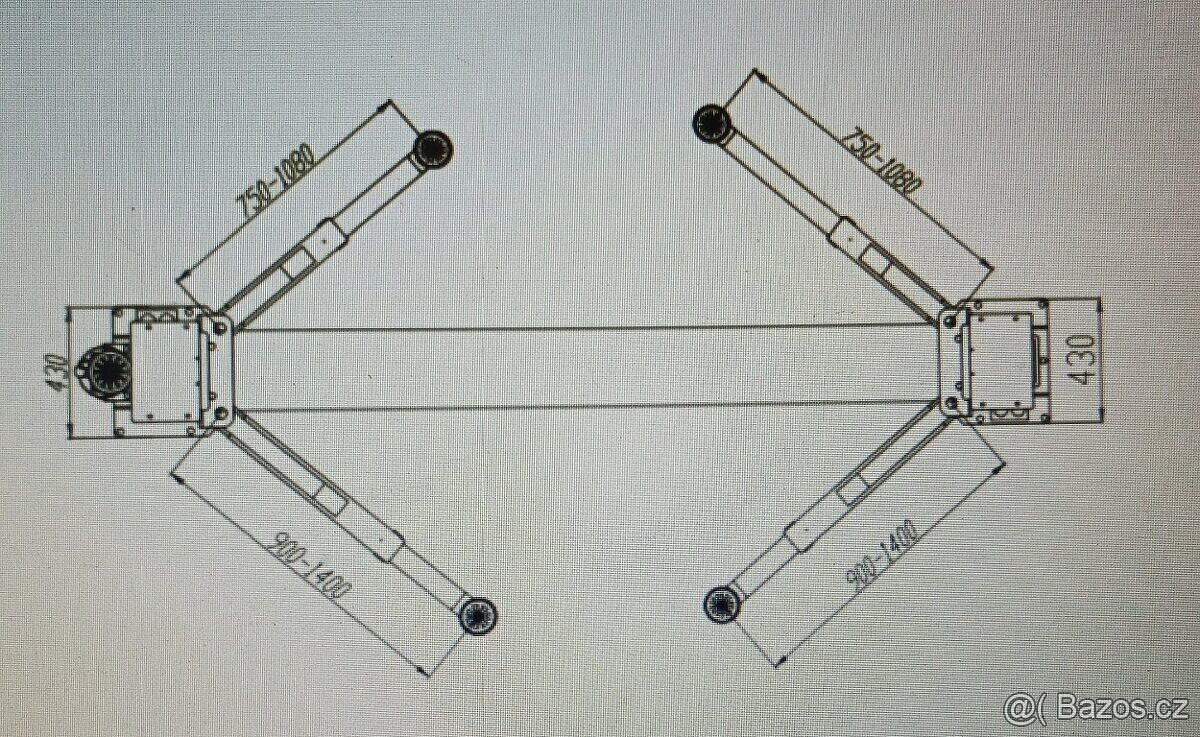 Dvousloupový hydraulický zvedák, zdviž BOR4200 4200 kg ,2025 - 5
