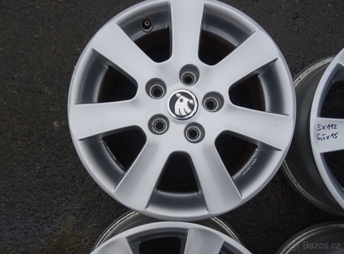 Alu disky Škoda, 15", 5x112, ET 50, šířka 6,5J - 5