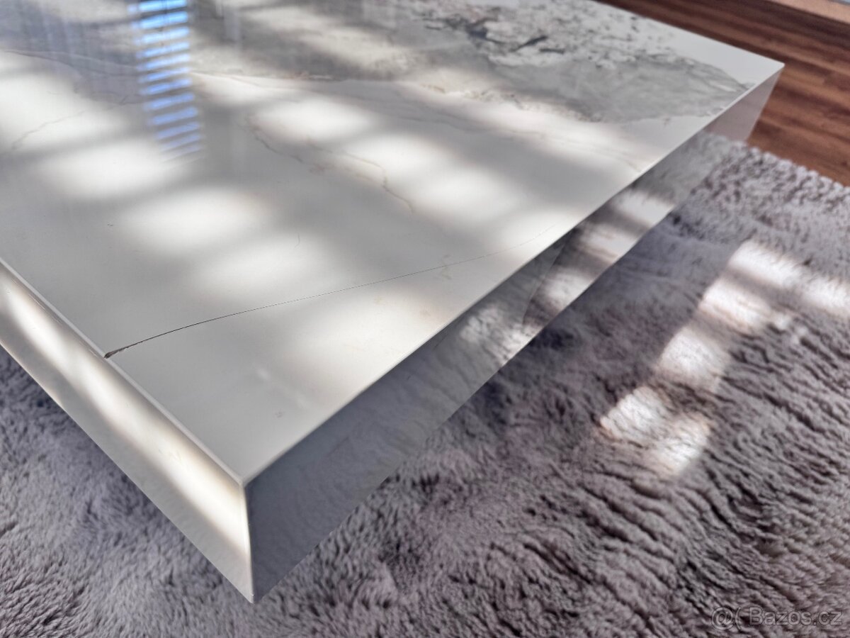 Designový kamenný konferenční stůl 80 x 80 x 35cm - 5