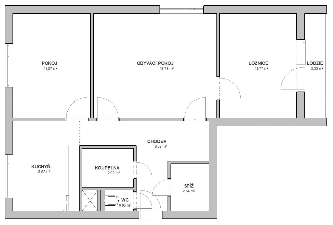 Byt 3+1 Svitavy, ul. Bratří Čapků - 5