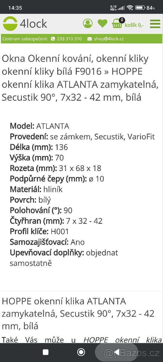 Okení klika HOPPE s klíčem - 5