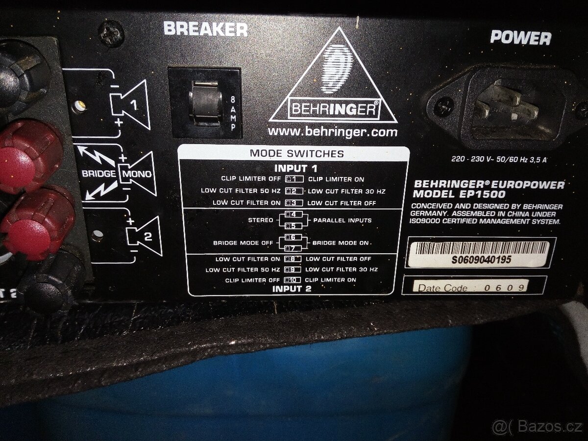 Zesilovač Behringer EP 1500 EUROPOWER - 5