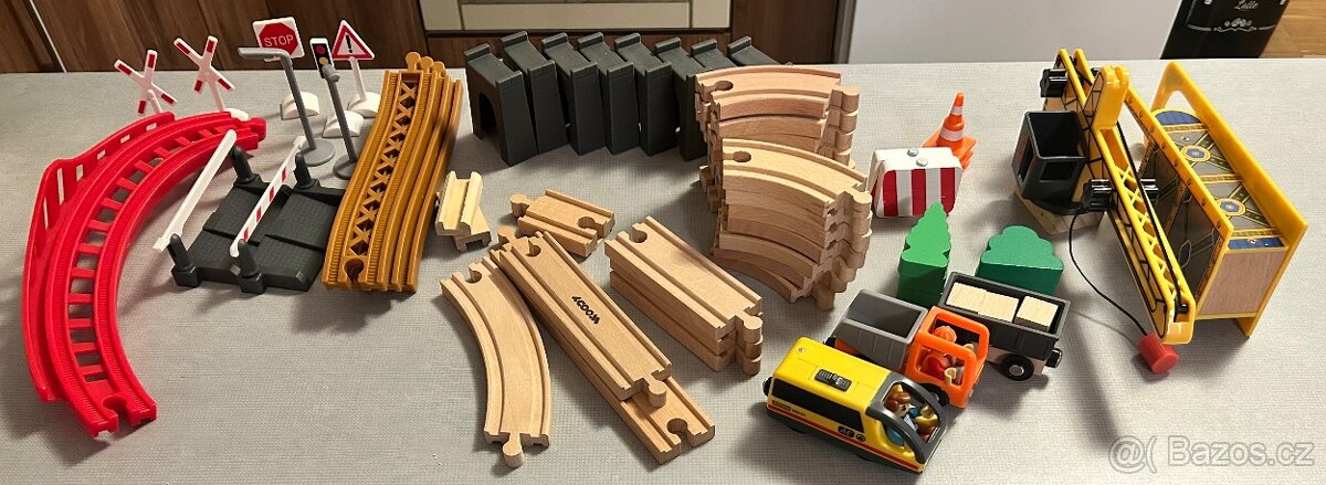 Woody Vláčkodráha s jeřábem 70 dílů - 5