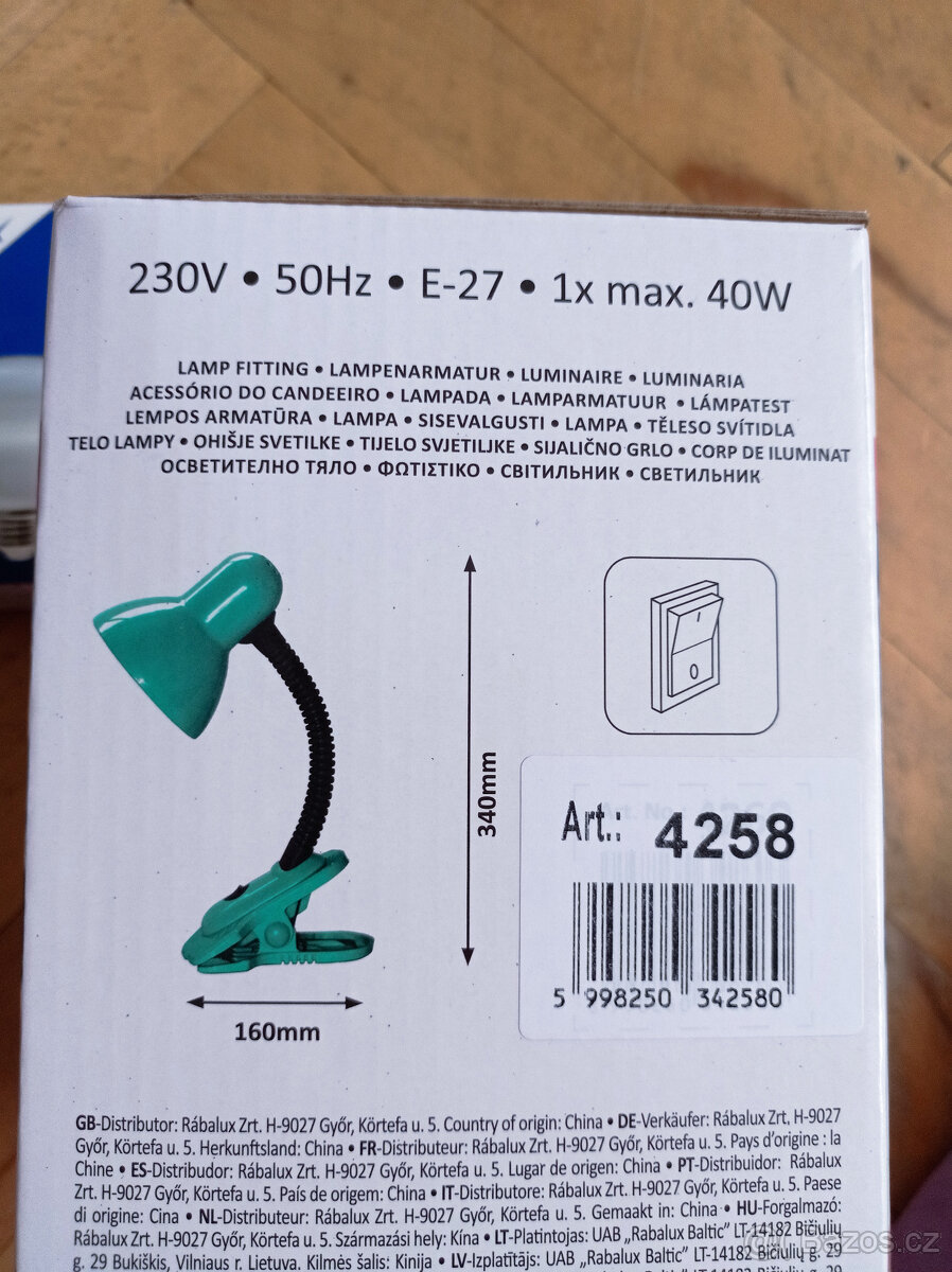 Lampička na klip Rabalux Dennis oranžová - 5