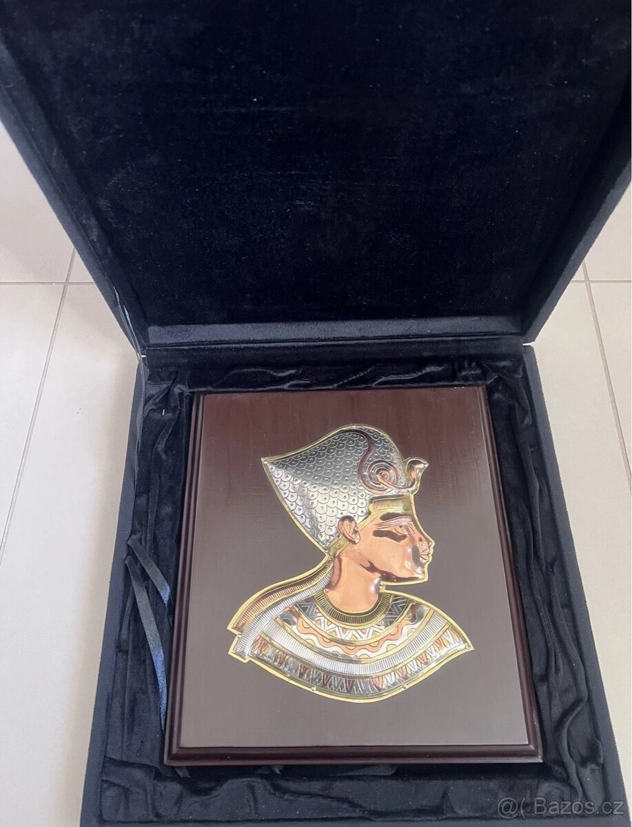 Nefertiti Egyptská královna tepaný dárek dřevěný rám - 5