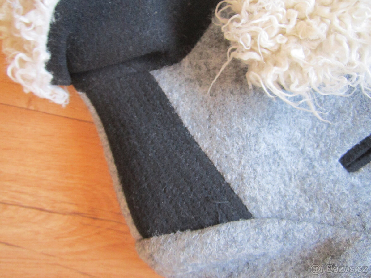 Kabát zn. Zara Trafaluc, šedá/černá, 72% vlna, M/L - 5