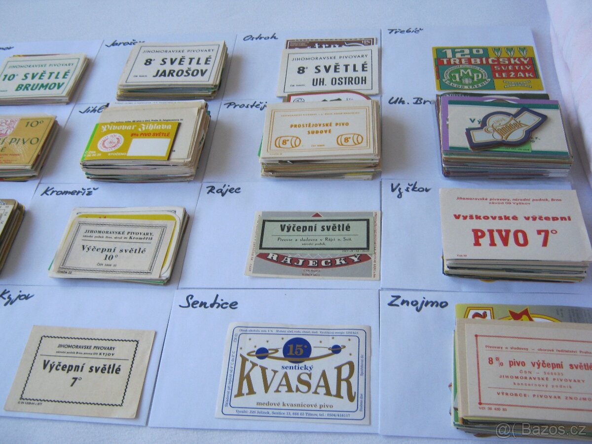 pivní etikety sbírka Jižní Morava 19 pivovarů 2500ks - 5