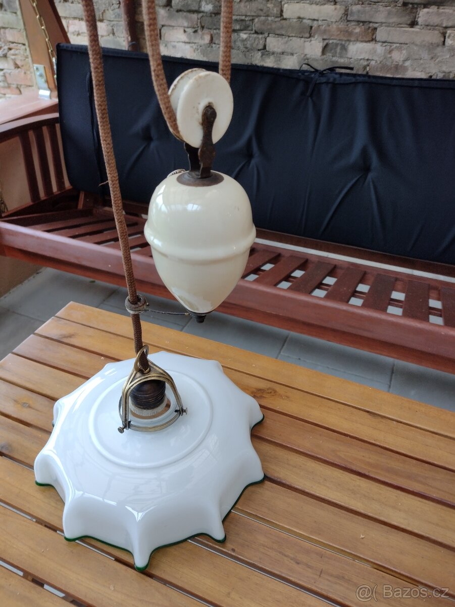 Starožitné závěsné svítidlo Art Deco - 5