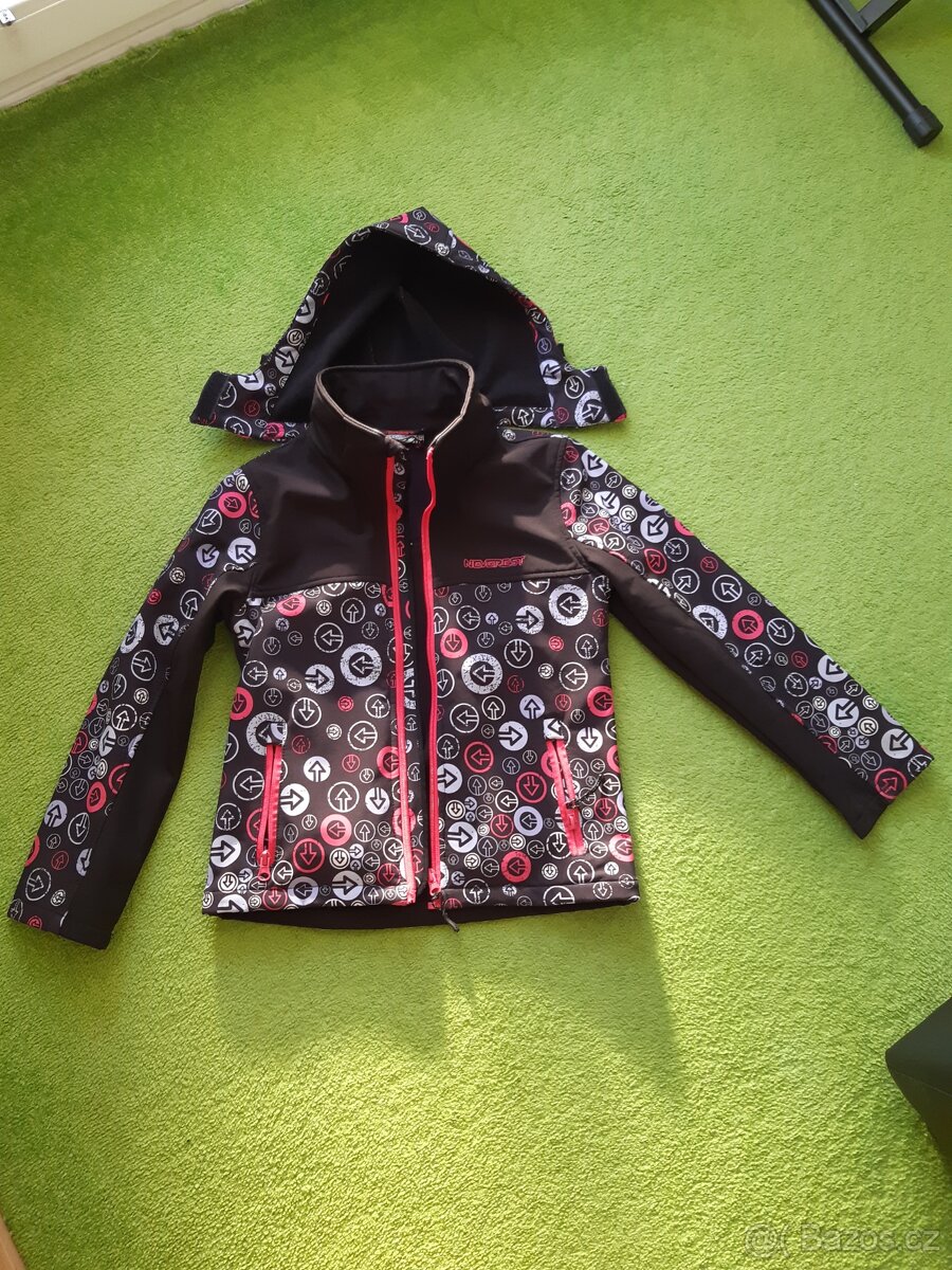 Dívčí softshellová bunda, černo-růžová, vel. 134 za 199 Kč - 5