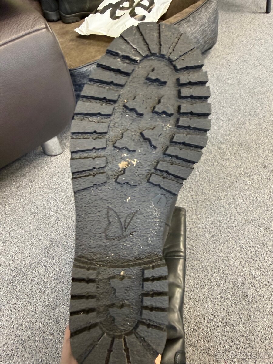 Kožené dámské vysoké kozačky vel 37 - 5