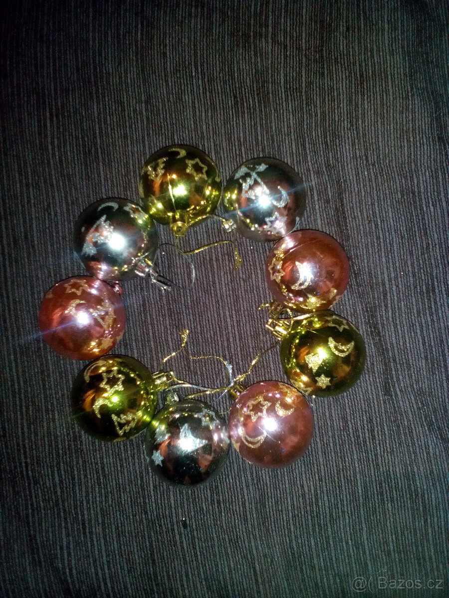 RETRO vánoční ozdoby-lamety,věnečky,svíčky,atd... - 5