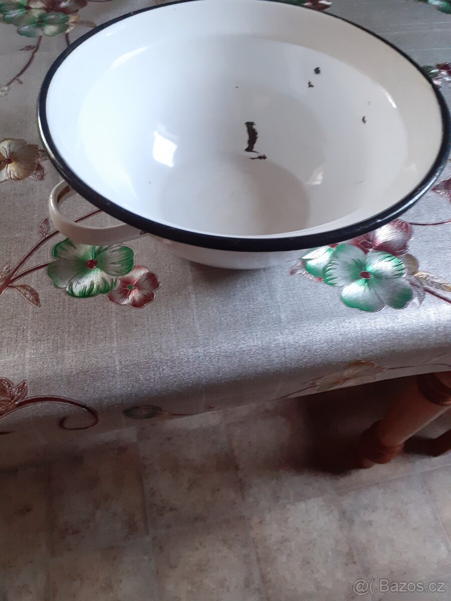 Retro modrý škopek smalt, Retro mísy - 5