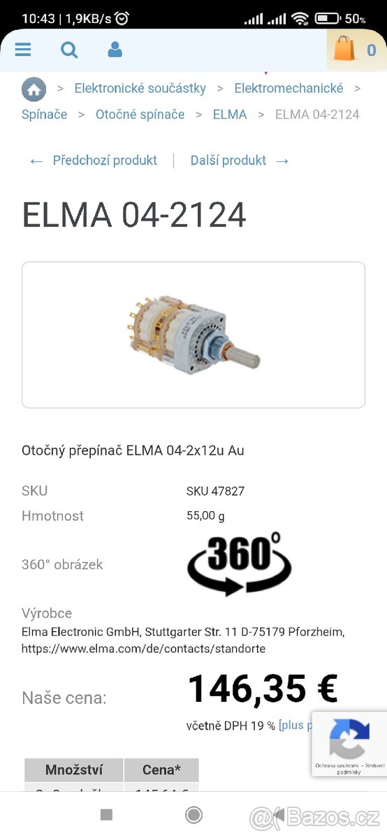 Otočné přepínače ELMA 2x12 Au a 1x12 Au - 5