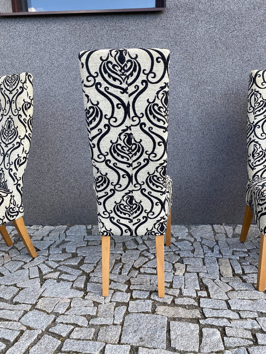 Prodám set - 4 jídelní židle: dřevěný rám - 5